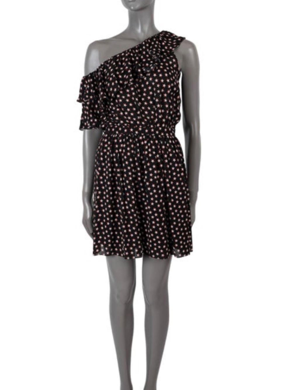 Saint Laurent one shoulder silk dress